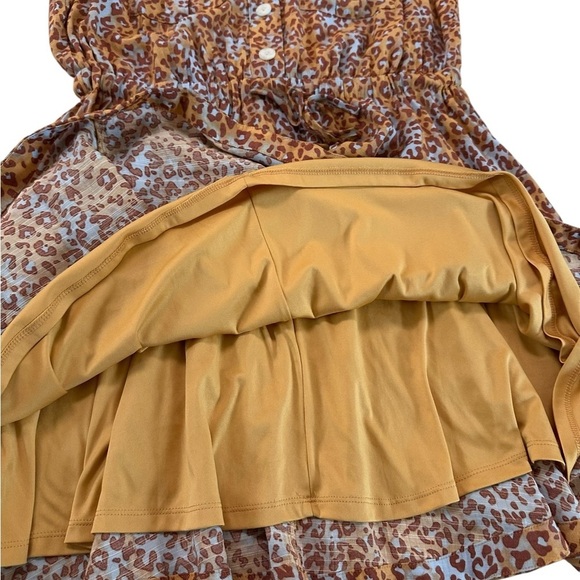 Nine West A-Line Shirt Dress Animal Print Sleeveless Chest Pocket Tie Waist Sz L - Picture 12 of 16